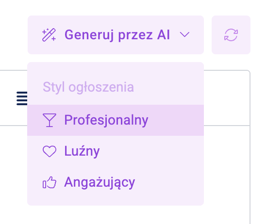 AI job description generator Traffit